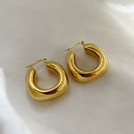 Load image into Gallery viewer, Alegra Gold Hoops
